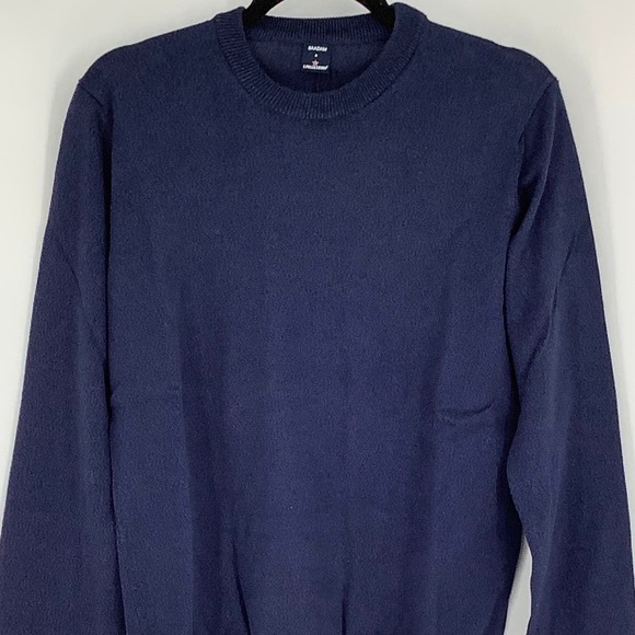 NEW! NAADAM x S.Pellegrino Size XS Basic Crew Navy Sweater $295 msrp J7-9 - Picture 5 of 11